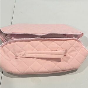 Quilted Pink Travel Makeup Bag